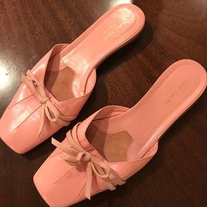 Kate Spade pink leather ballet mules